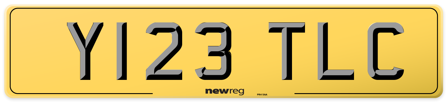 Y123 TLC Rear Number Plate