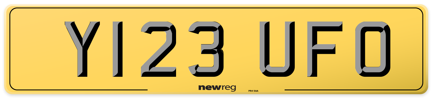Y123 UFO Rear Number Plate