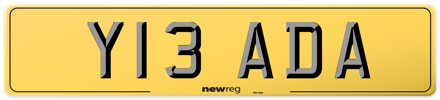 Y13 ADA Rear Number Plate