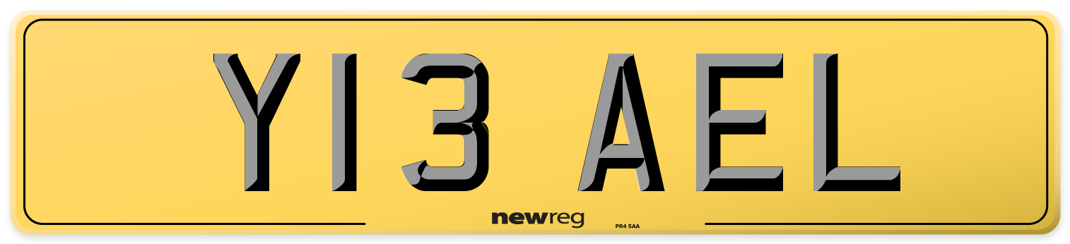 Y13 AEL Rear Number Plate