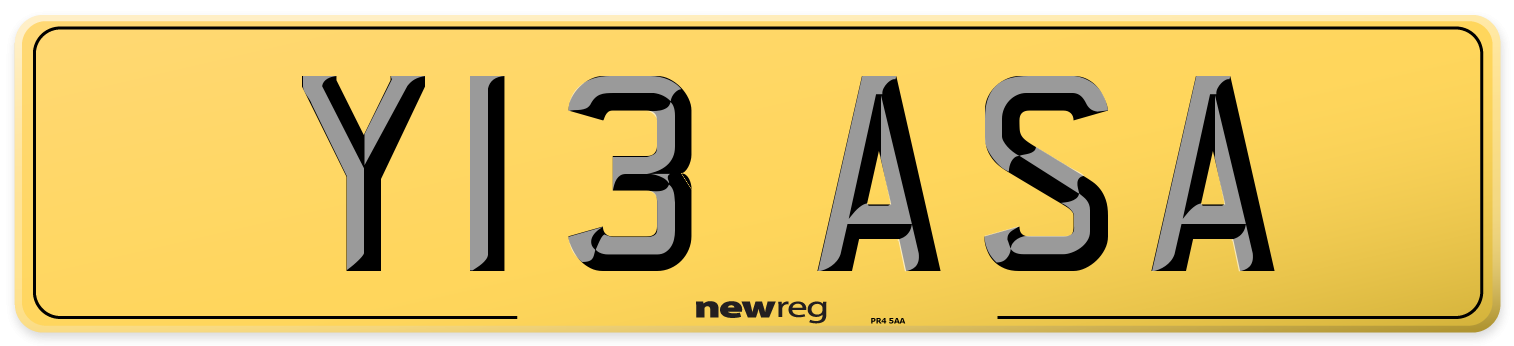 Y13 ASA Rear Number Plate