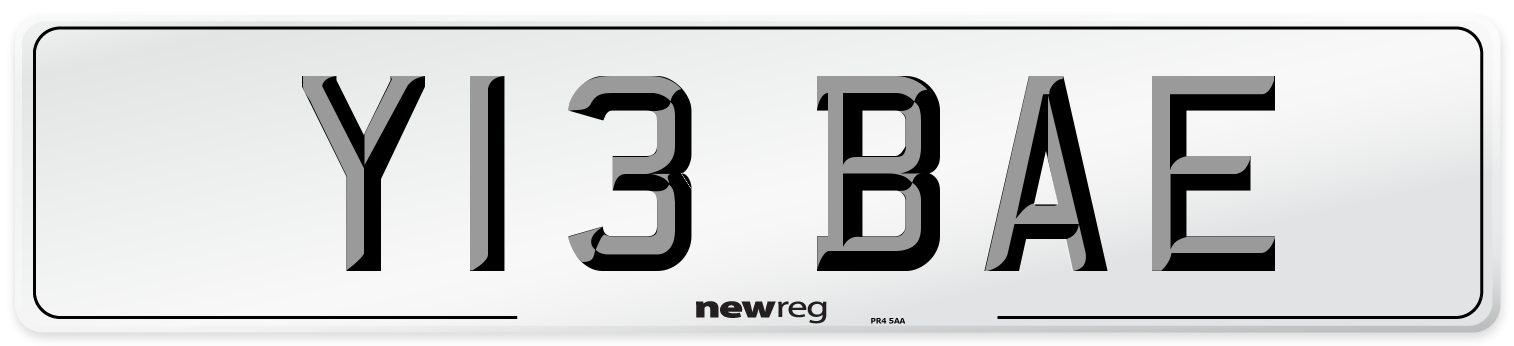 Y13 BAE Front Number Plate
