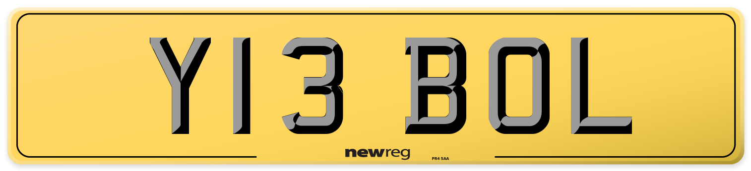 Y13 BOL Rear Number Plate