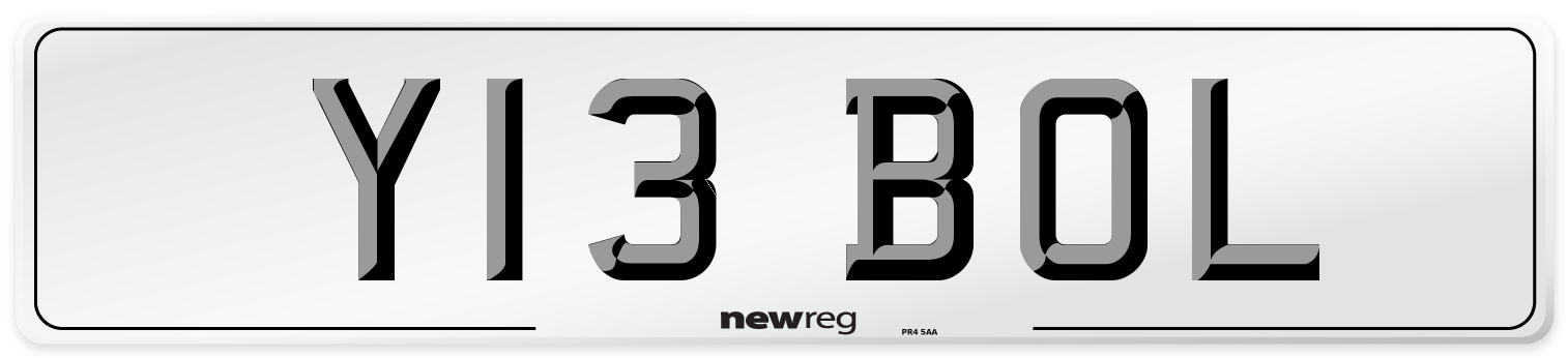 Y13 BOL Front Number Plate