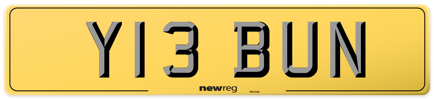 Y13 BUN Rear Number Plate