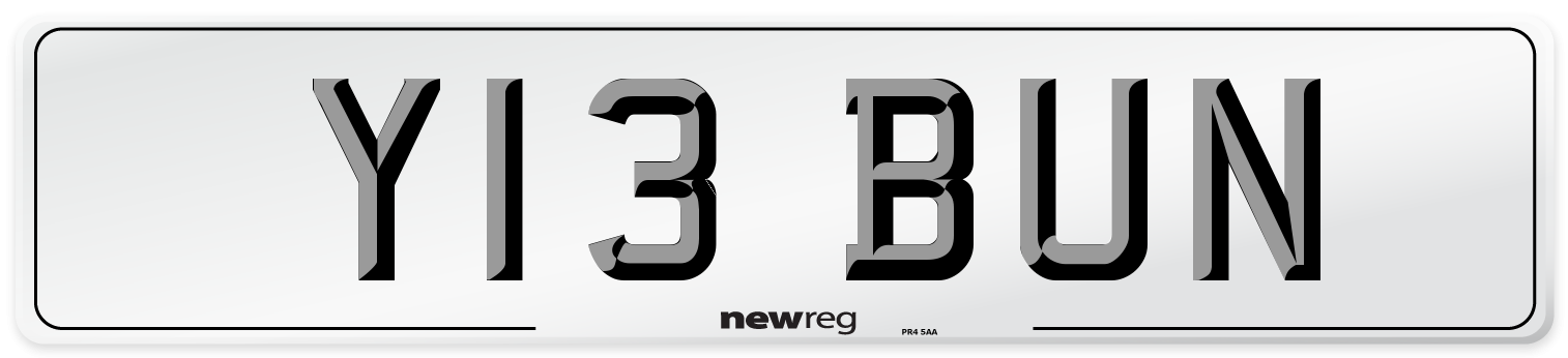 Y13 BUN Front Number Plate