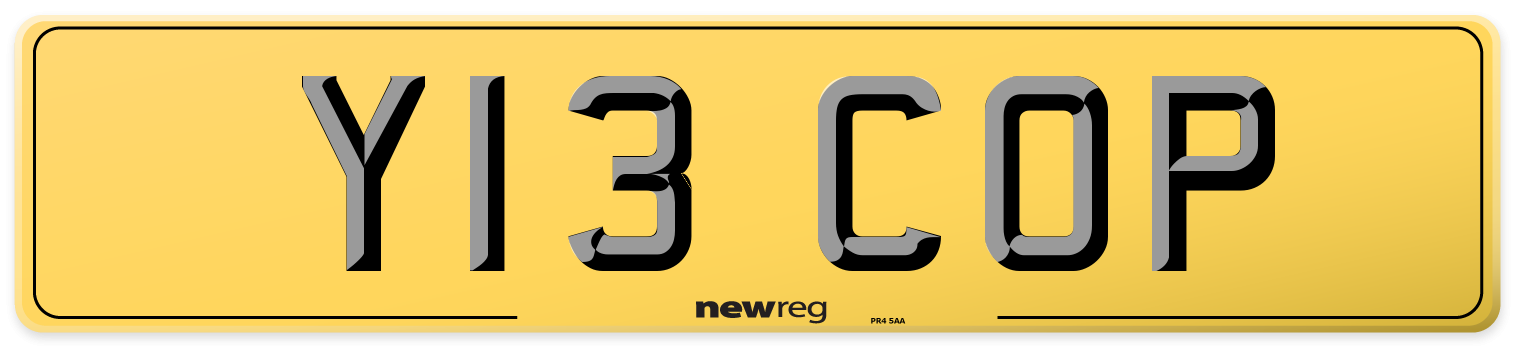 Y13 COP Rear Number Plate