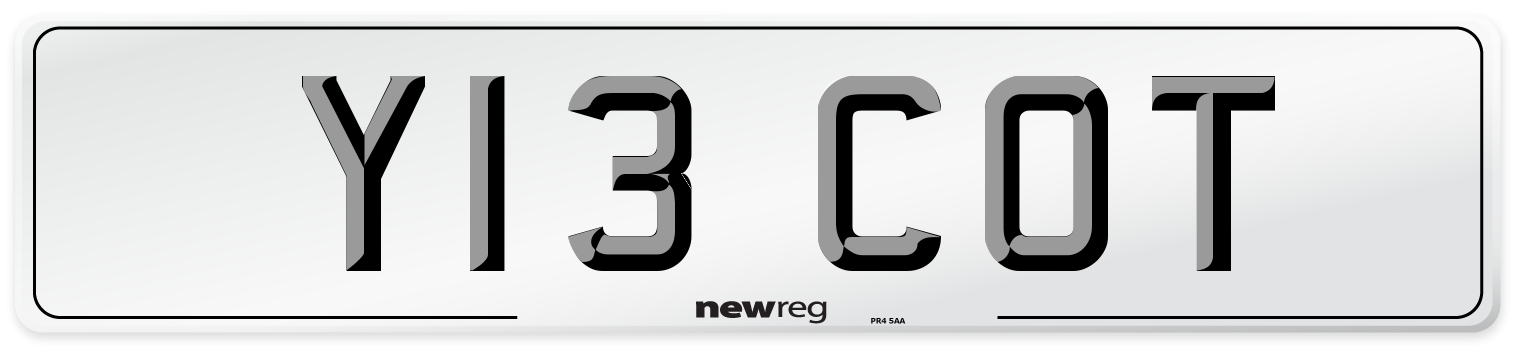 Y13 COT Front Number Plate