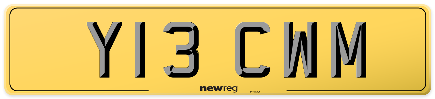 Y13 CWM Rear Number Plate