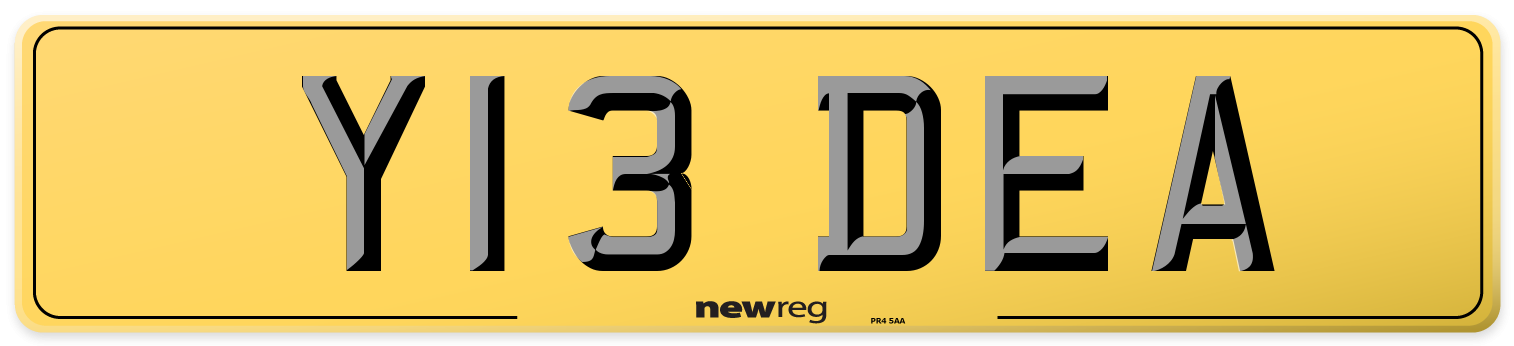 Y13 DEA Rear Number Plate