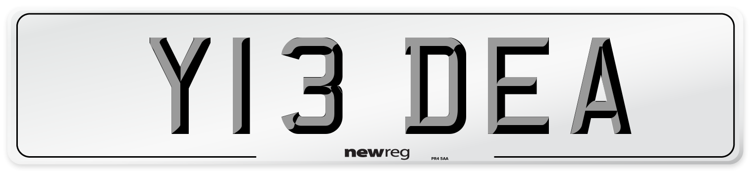 Y13 DEA Front Number Plate