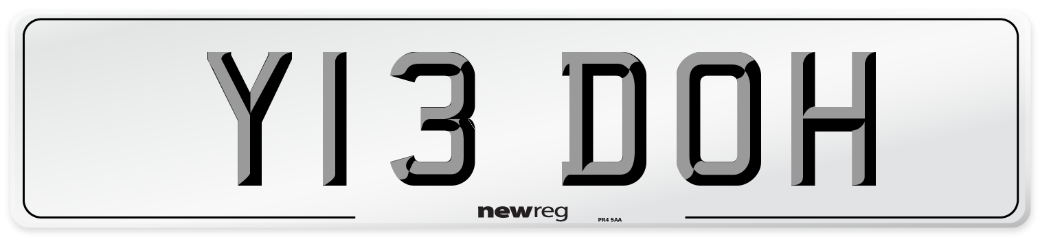 Y13 DOH Front Number Plate