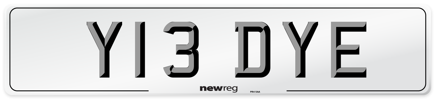 Y13 DYE Front Number Plate