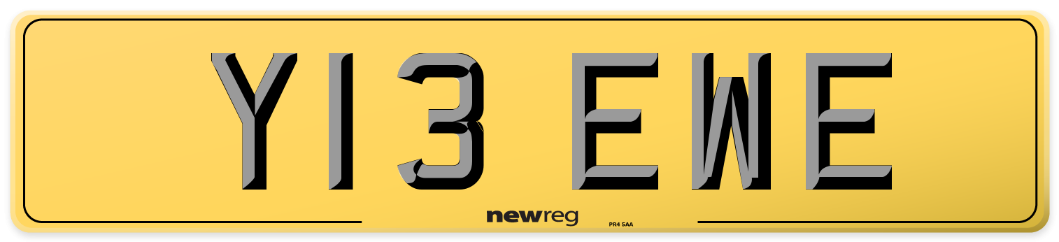 Y13 EWE Rear Number Plate