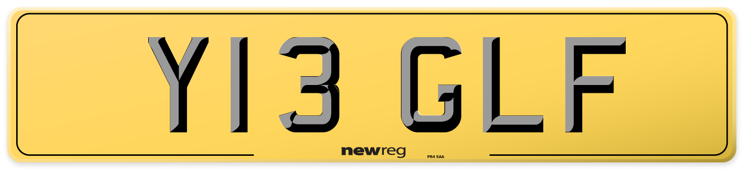 Y13 GLF Rear Number Plate