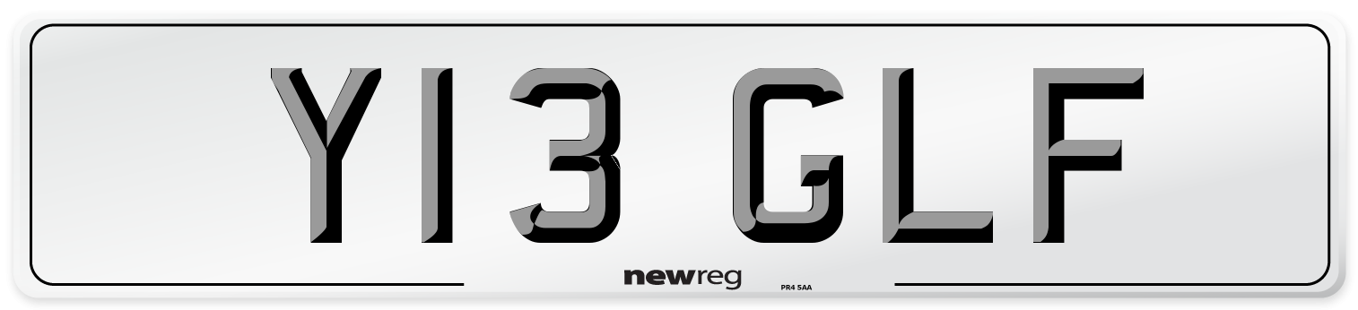 Y13 GLF Front Number Plate
