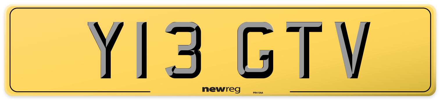 Y13 GTV Rear Number Plate