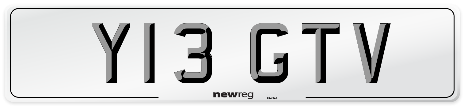 Y13 GTV Front Number Plate