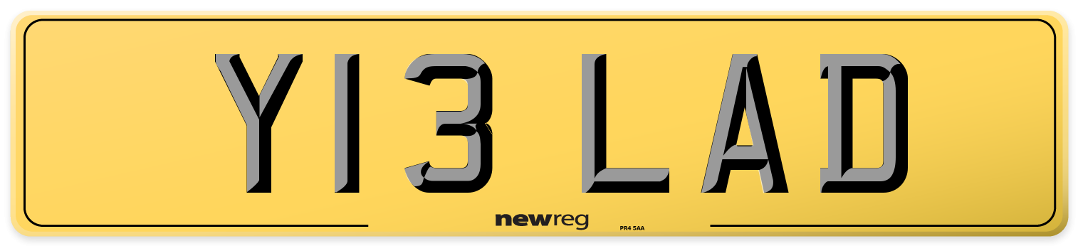 Y13 LAD Rear Number Plate