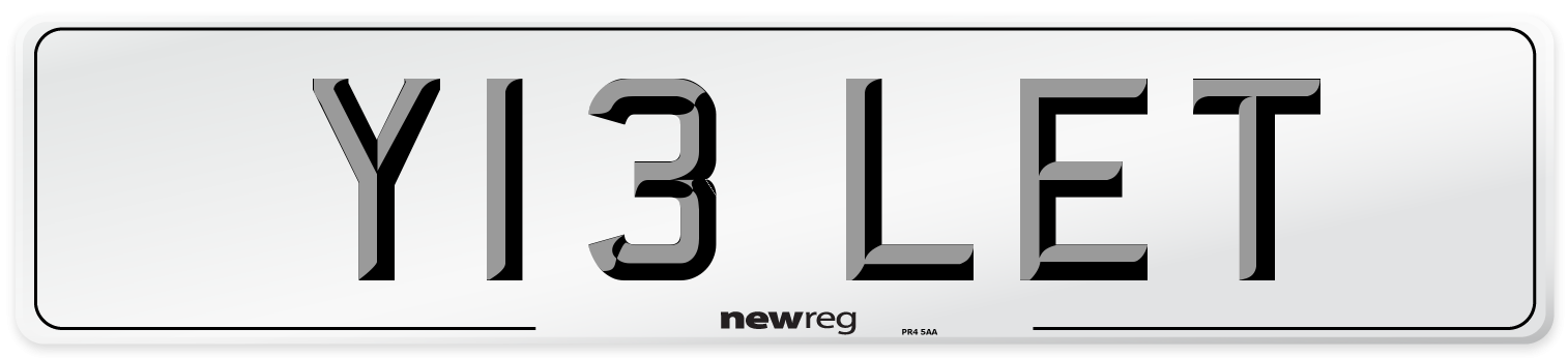 Y13 LET Front Number Plate
