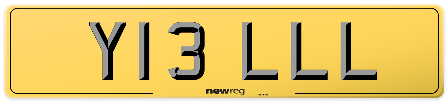 Y13 LLL Rear Number Plate