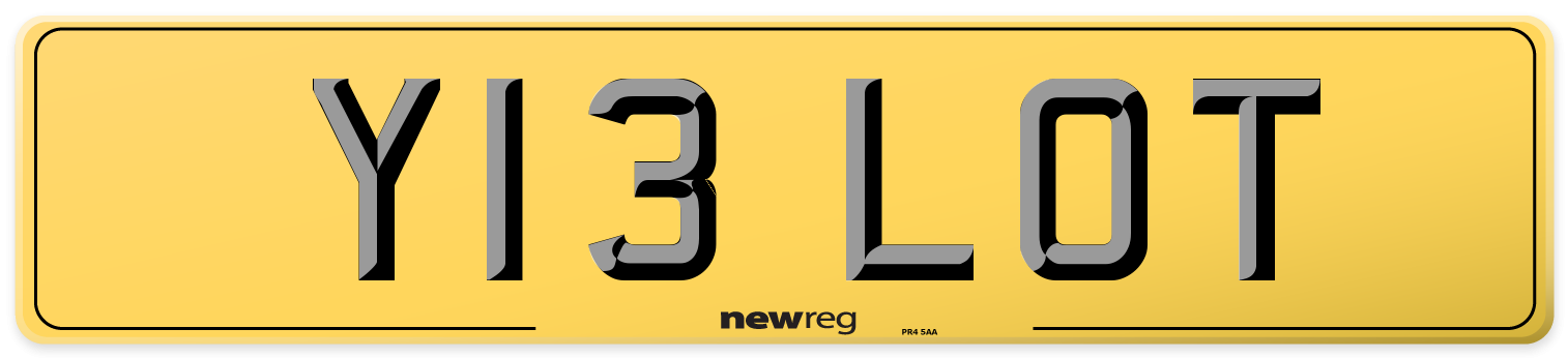 Y13 LOT Rear Number Plate