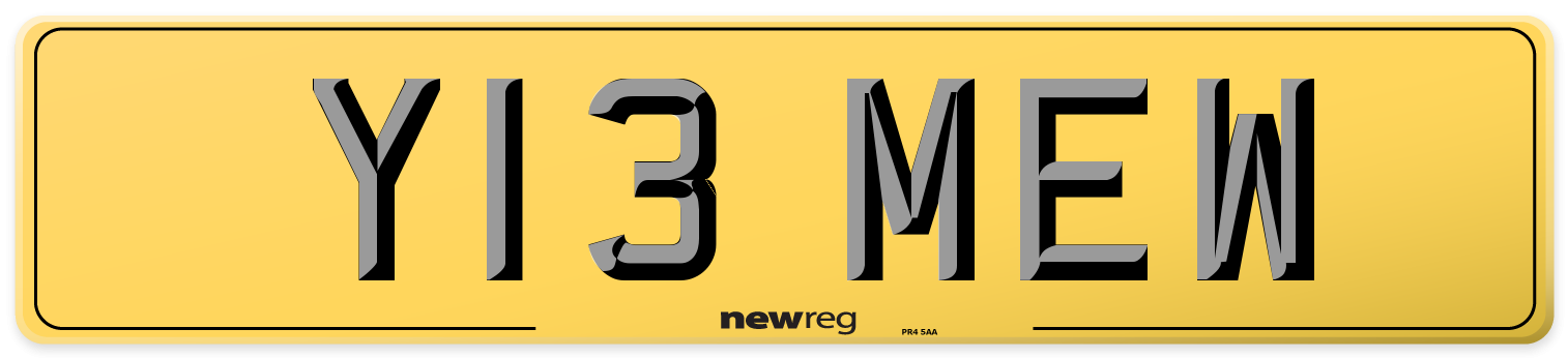 Y13 MEW Rear Number Plate