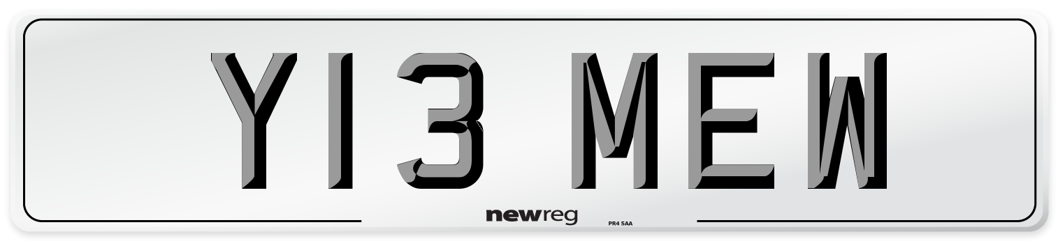 Y13 MEW Front Number Plate