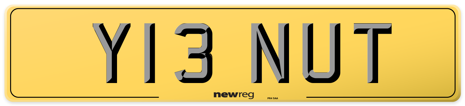 Y13 NUT Rear Number Plate