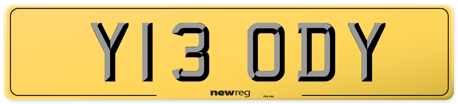 Y13 ODY Rear Number Plate