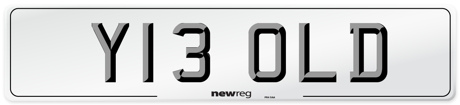 Y13 OLD Front Number Plate