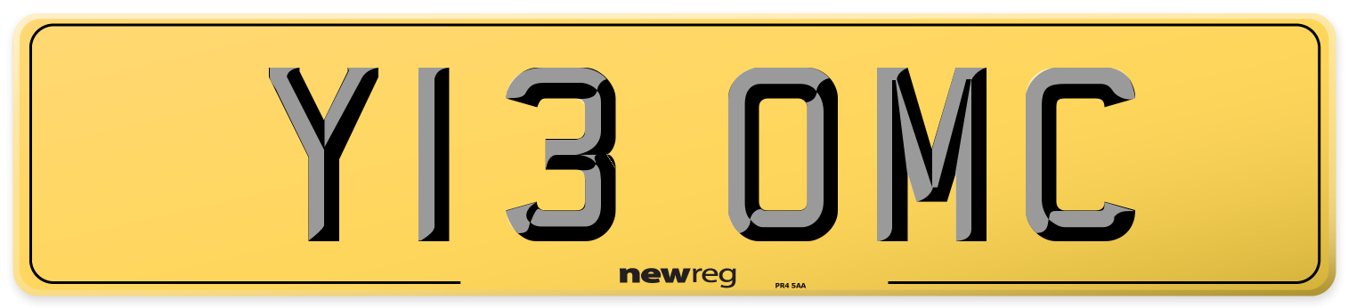 Y13 OMC Rear Number Plate
