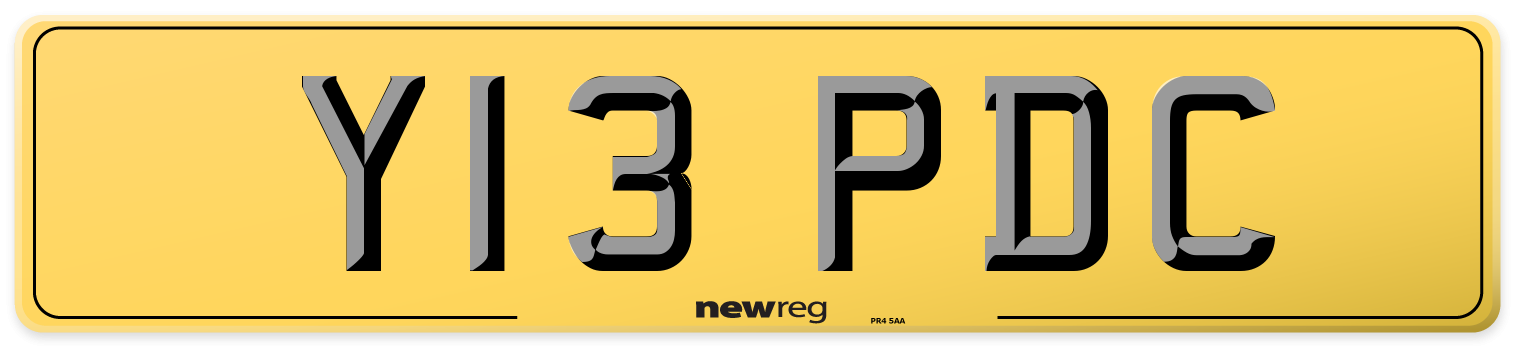 Y13 PDC Rear Number Plate