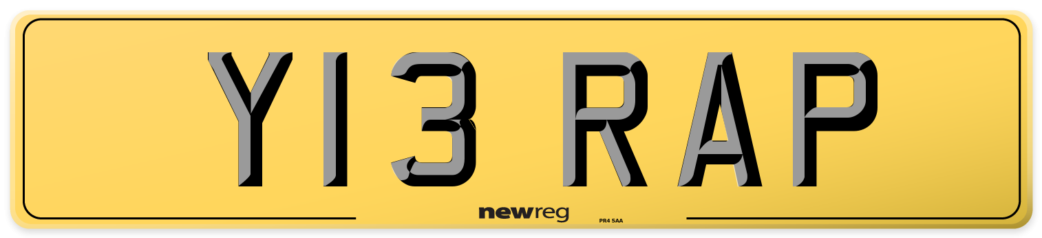 Y13 RAP Rear Number Plate