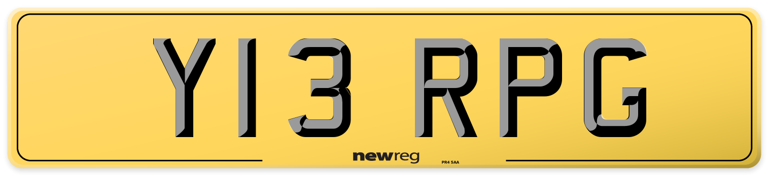 Y13 RPG Rear Number Plate