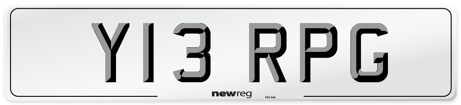 Y13 RPG Front Number Plate