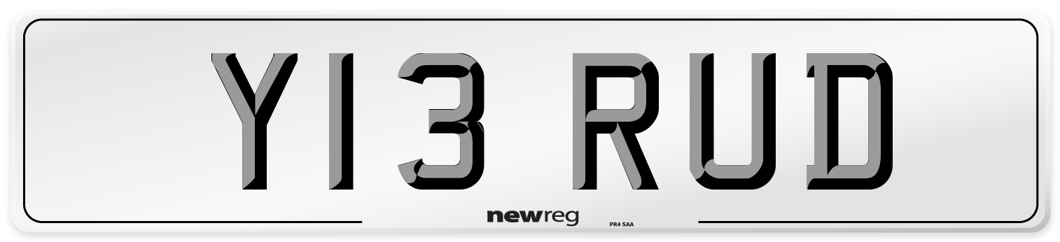 Y13 RUD Front Number Plate