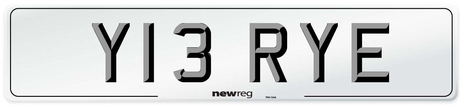 Y13 RYE Front Number Plate
