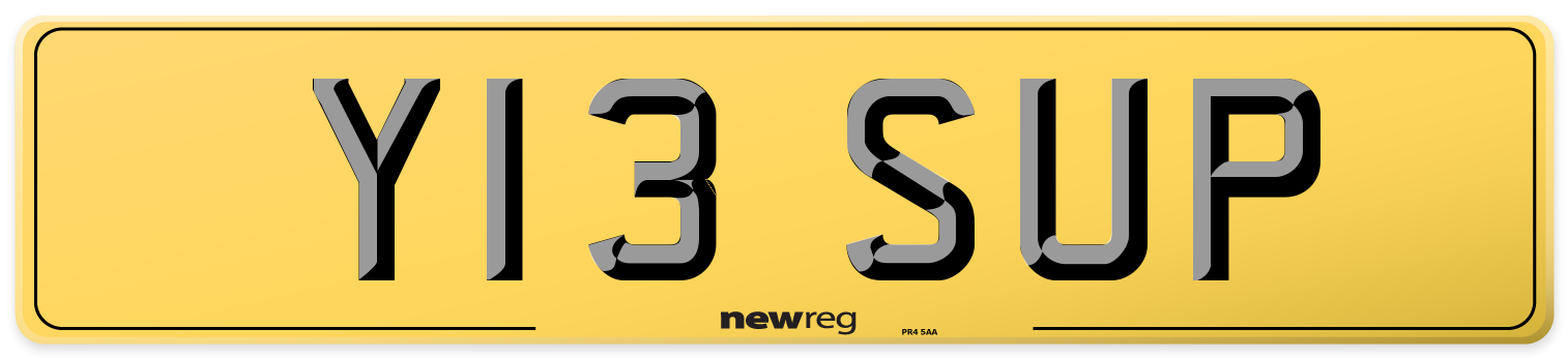 Y13 SUP Rear Number Plate