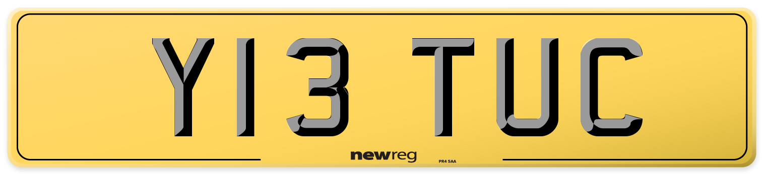 Y13 TUC Rear Number Plate