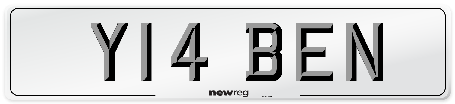 Y14 BEN Front Number Plate