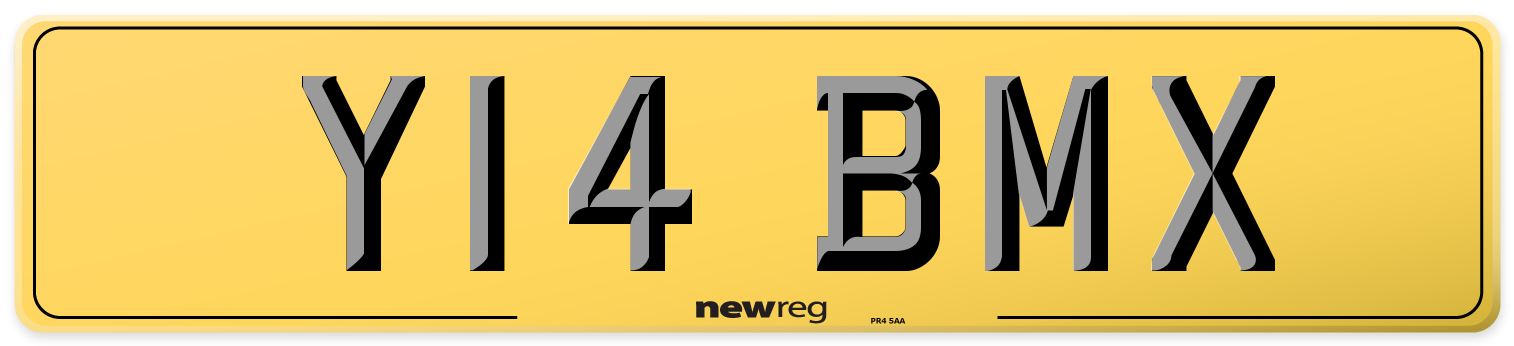 Y14 BMX Rear Number Plate
