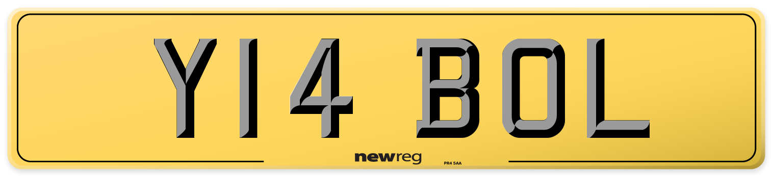 Y14 BOL Rear Number Plate