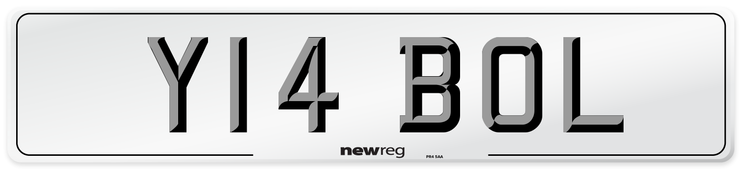 Y14 BOL Front Number Plate