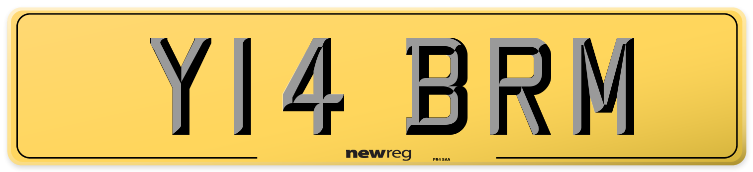 Y14 BRM Rear Number Plate