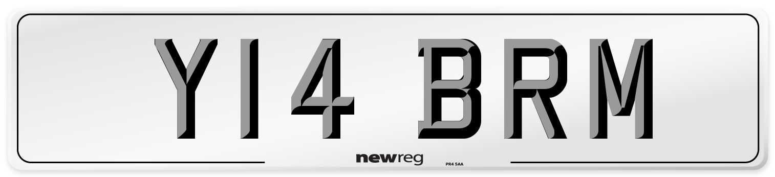 Y14 BRM Front Number Plate