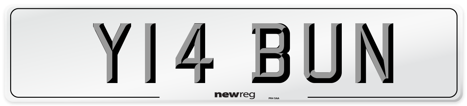 Y14 BUN Front Number Plate
