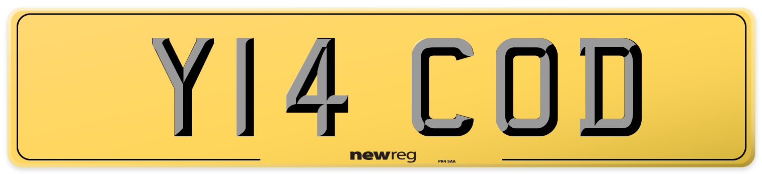 Y14 COD Rear Number Plate