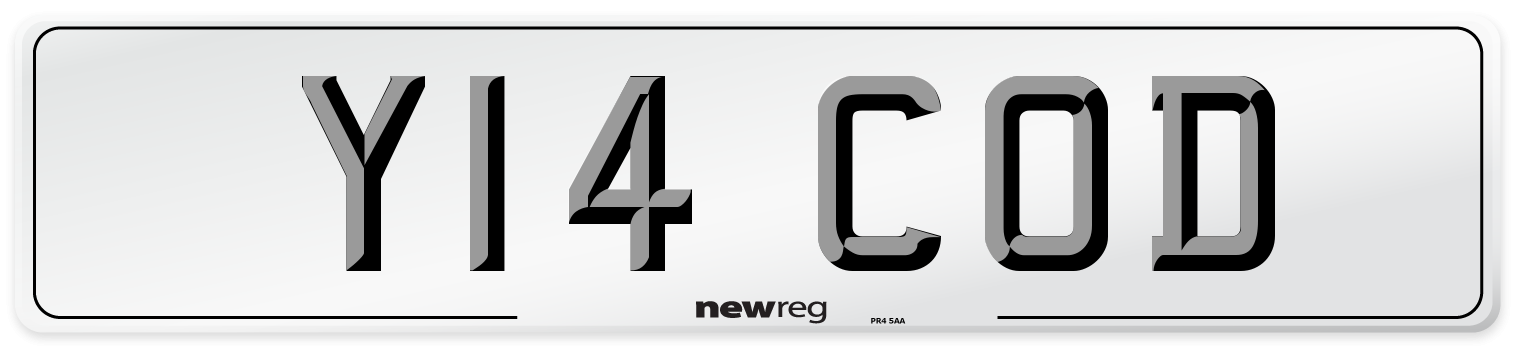 Y14 COD Front Number Plate