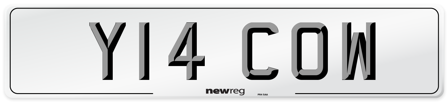 Y14 COW Front Number Plate